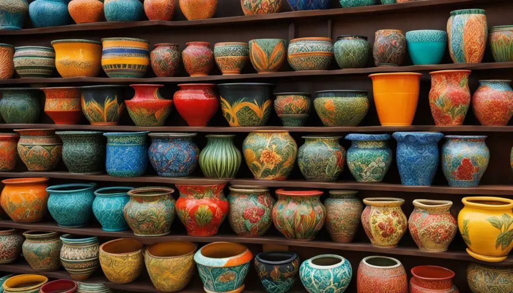 Decorative hand-painted pots