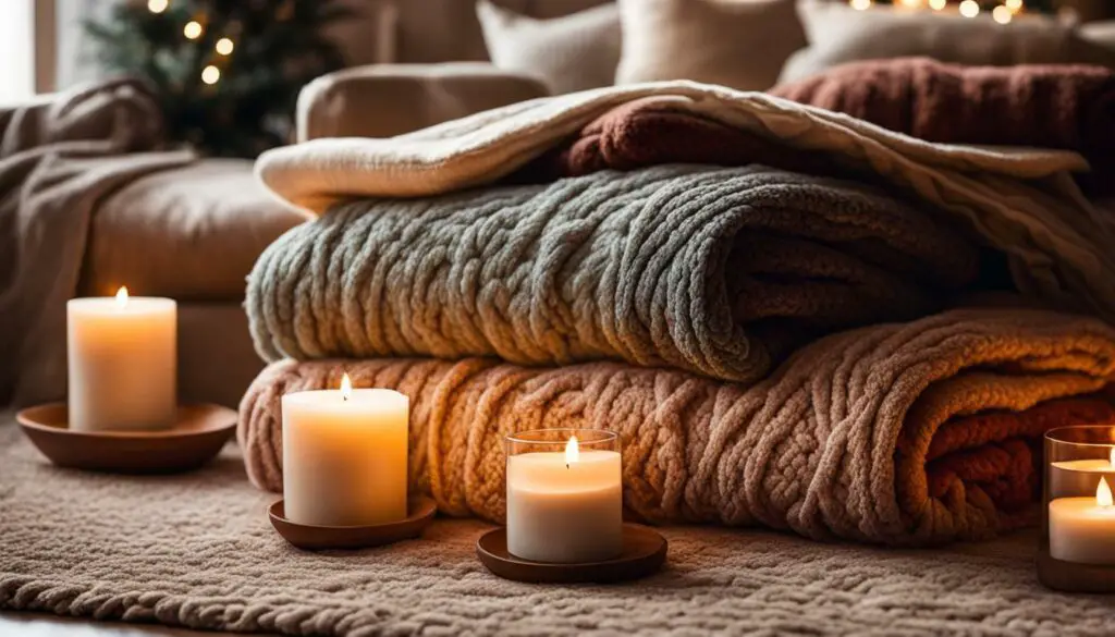 Warm and cozy blankets and pillows