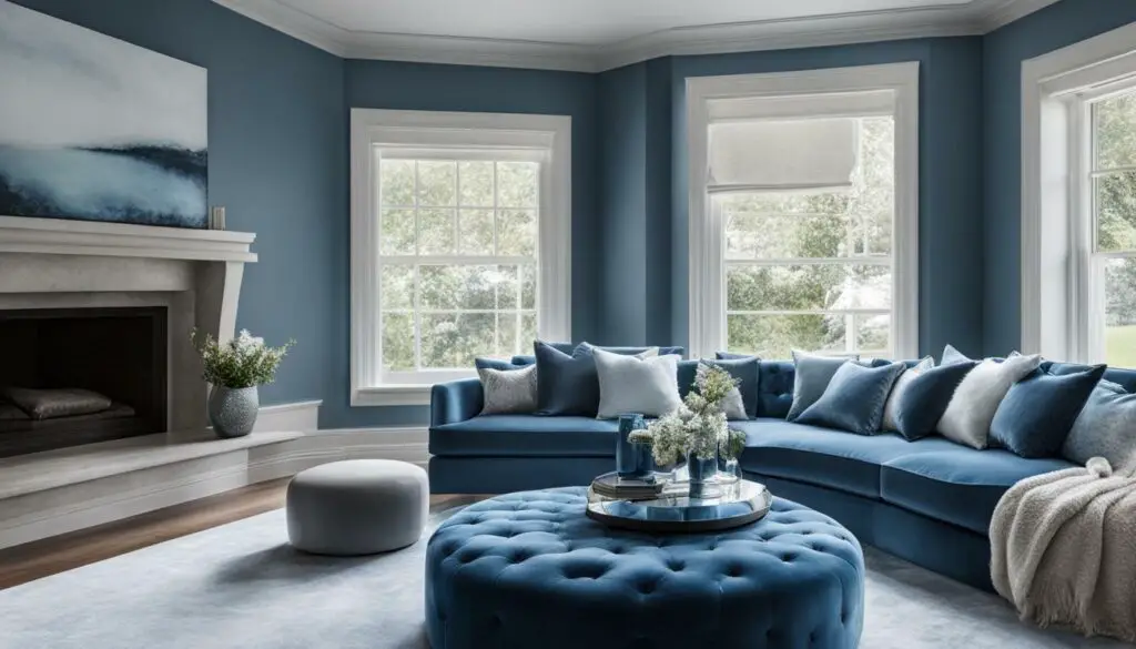 monochromatic blue living room inspiration