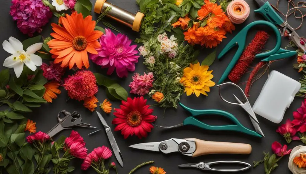 wreath-making materials and tools
